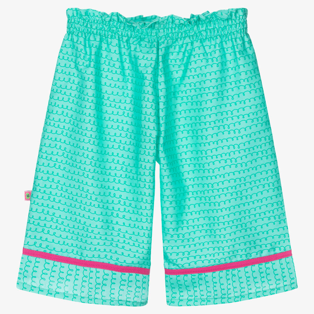 Rosalita Señoritas-Girls Turquoise Cotton Trousers | Childrensalon Outlet