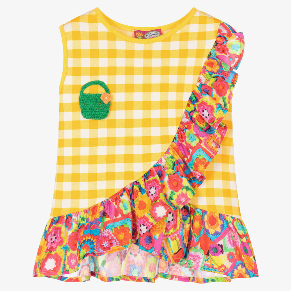 Rosalita Señoritas - Gelbe Bluse mit Vichykaros (M) | Childrensalon