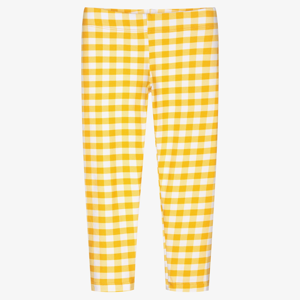 Yellow checkered leggings clearance