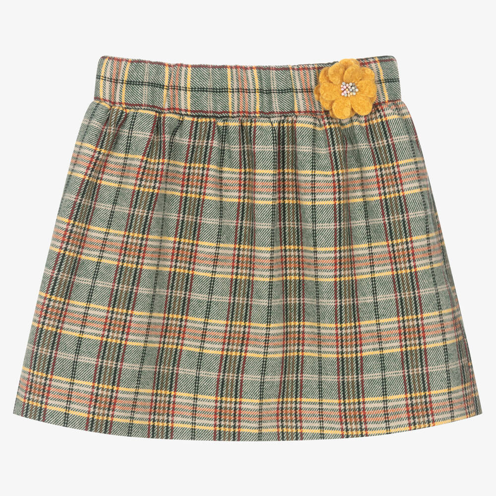 Rosalita Señoritas - Green & Beige Check Skirt | Childrensalon