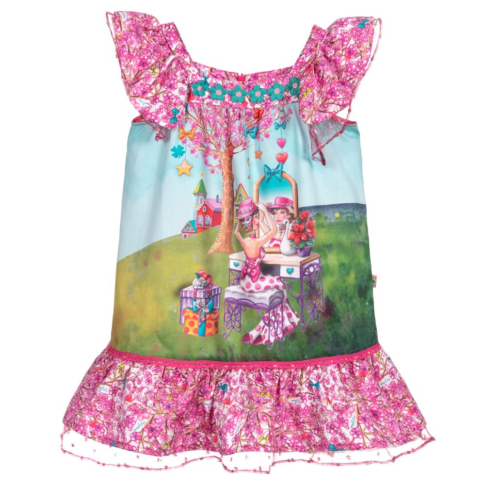 Rosalita Señoritas-Pink Floral Cotton Dress | Childrensalon Outlet