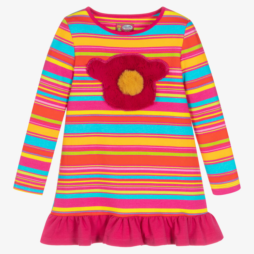 Rosalita Señoritas - فستان قطن جيرسي مقلم لون زهري | Childrensalon