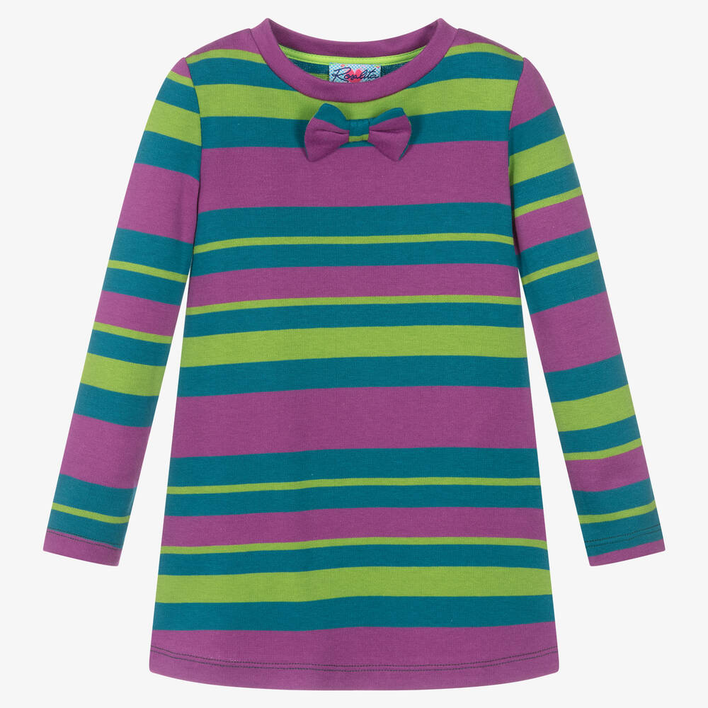 Rosalita Señoritas - Purple Stripe Cotton Dress | Childrensalon