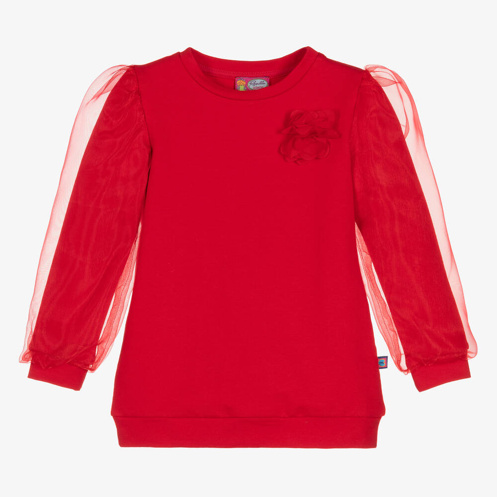 Rosalita Señoritas - Sweat rouge à manches en organza | Childrensalon