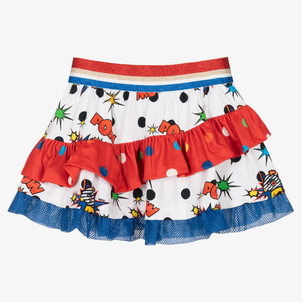 Rosalita Señoritas - White Cartoon Jersey Skirt | Childrensalon