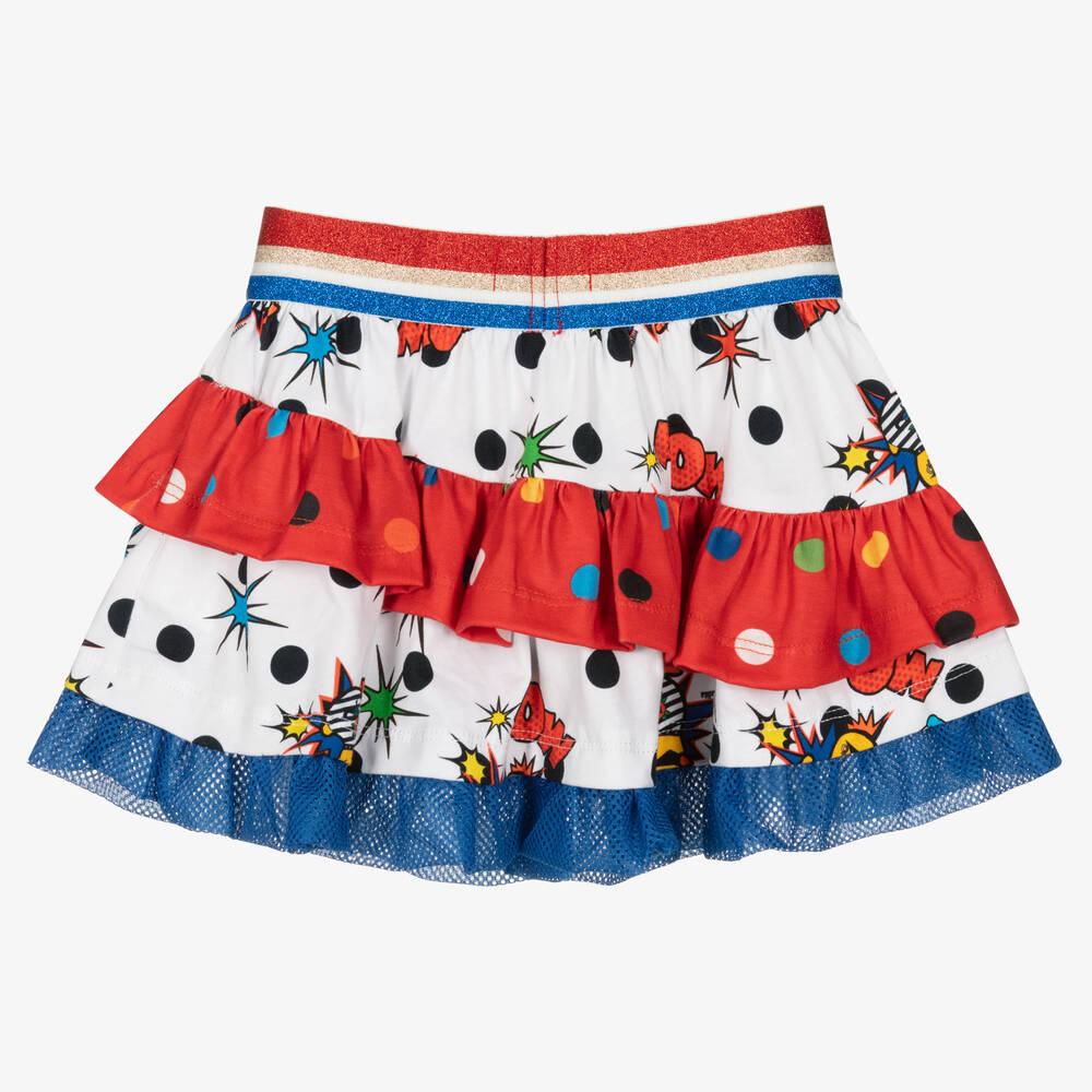 Rosalita Señoritas-White Cartoon Jersey Skirt | Childrensalon Outlet