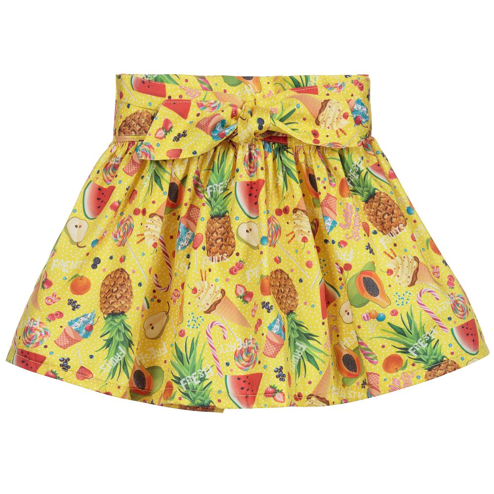 Rosalita Señoritas - تنورة قطن لون أصفر بطبعة ملونة | Childrensalon