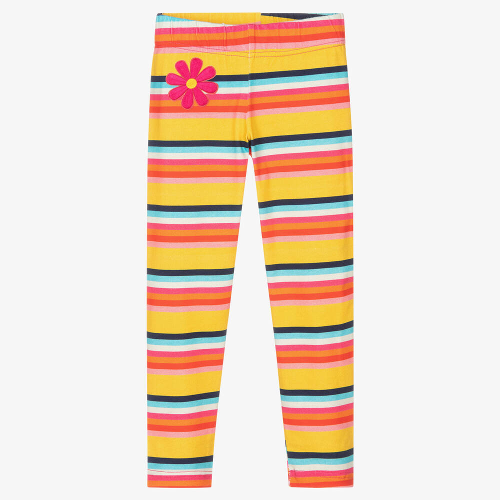 Rosalita Señoritas - Yellow Striped Cotton Leggings | Childrensalon