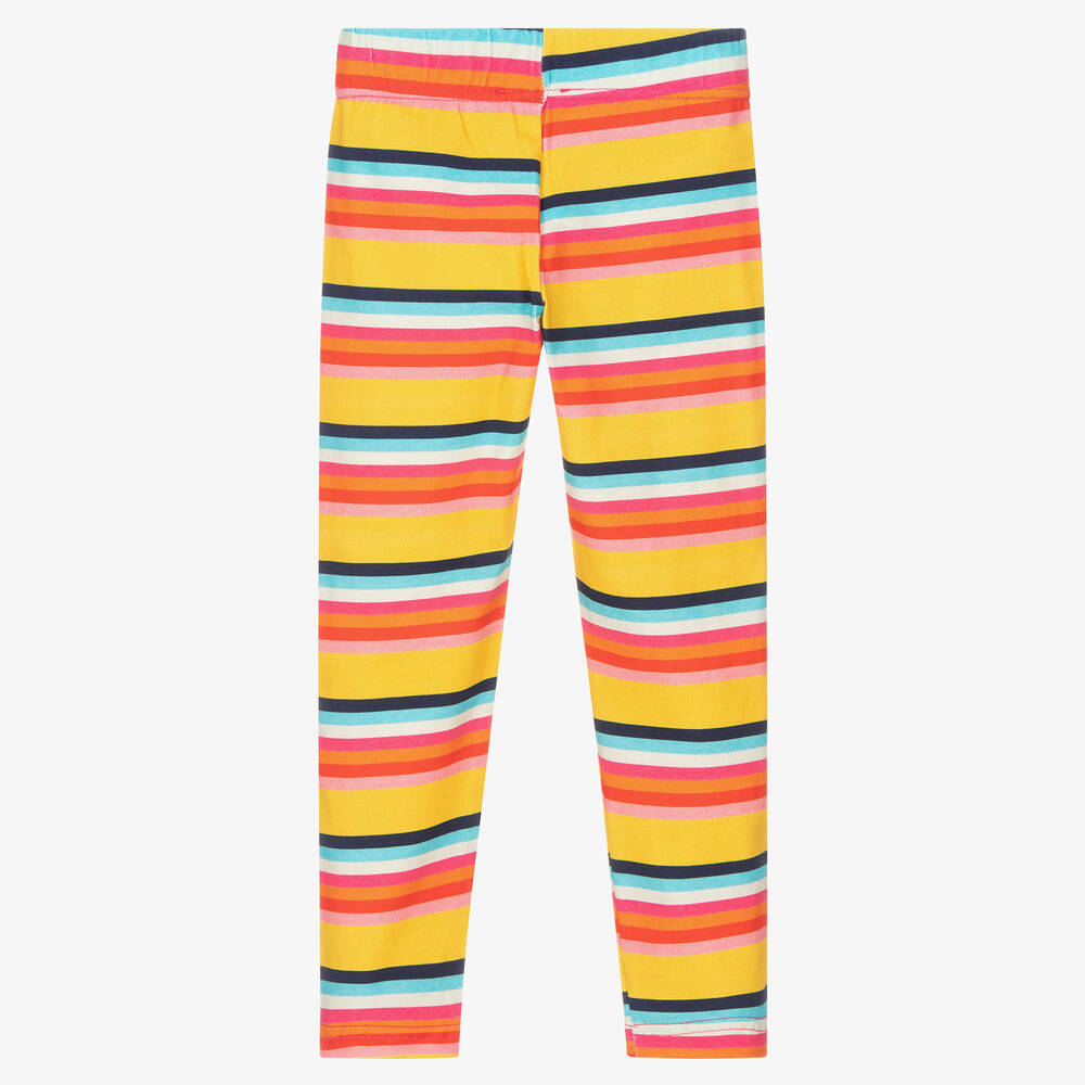 Yellow striped leggings top