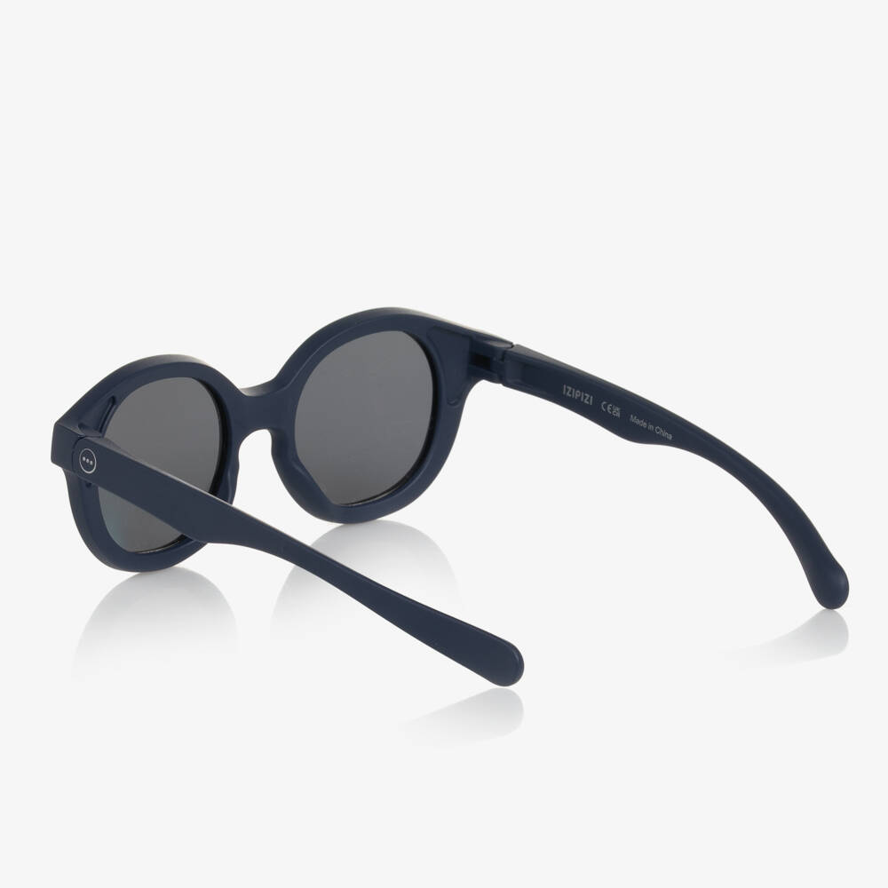 IZIPIZI-Round Navy Blue UV Protective Sunglasses | Childrensalon Outlet