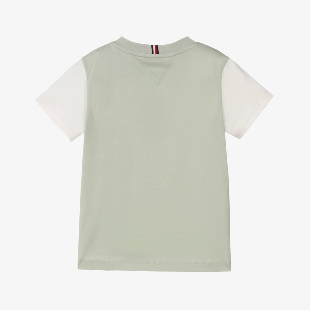 Tommy Hilfiger-Sage Green Cotton Jersey T-Shirt | Childrensalon Outlet