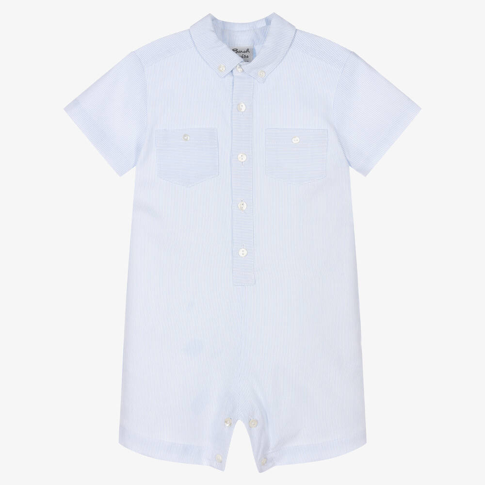 Sarah Louise - Baby Boys Blue Striped Shortie | Childrensalon