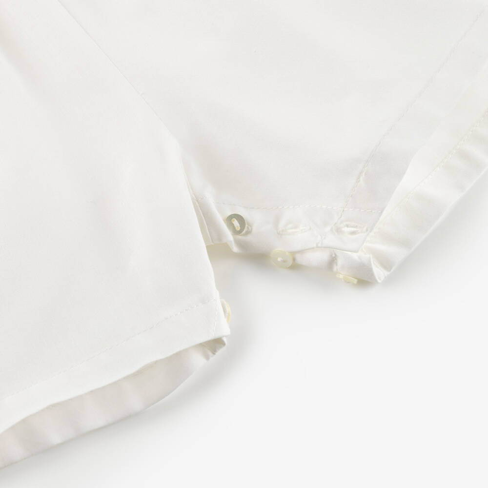 Sarah Louise-Baby Boys Ivory & Sage Green Embroidered Shortie | Childrensalon Outlet