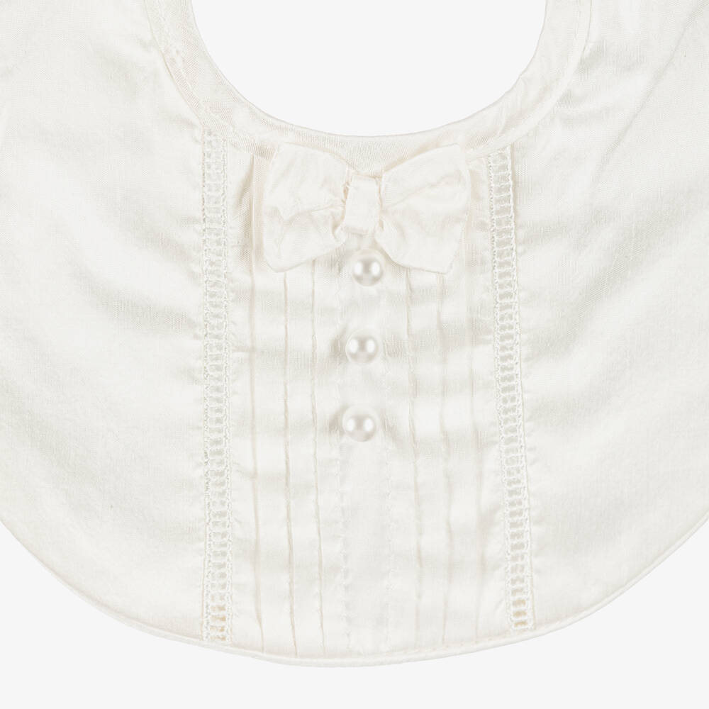 Sarah Louise-Baby Boys Ivory Silk Bow Tie Bib | Childrensalon Outlet