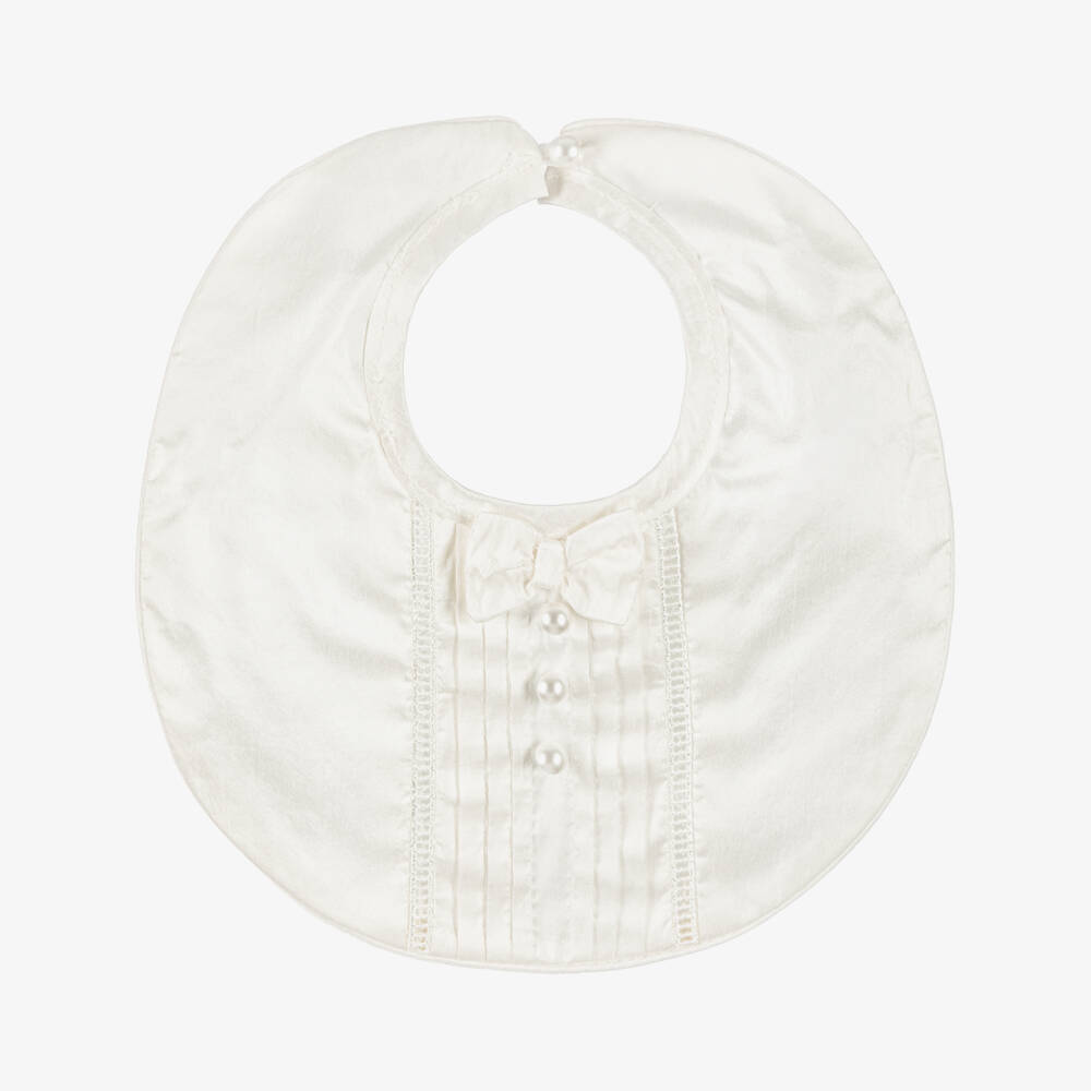 Sarah Louise-Baby Boys Ivory Silk Bow Tie Bib | Childrensalon Outlet