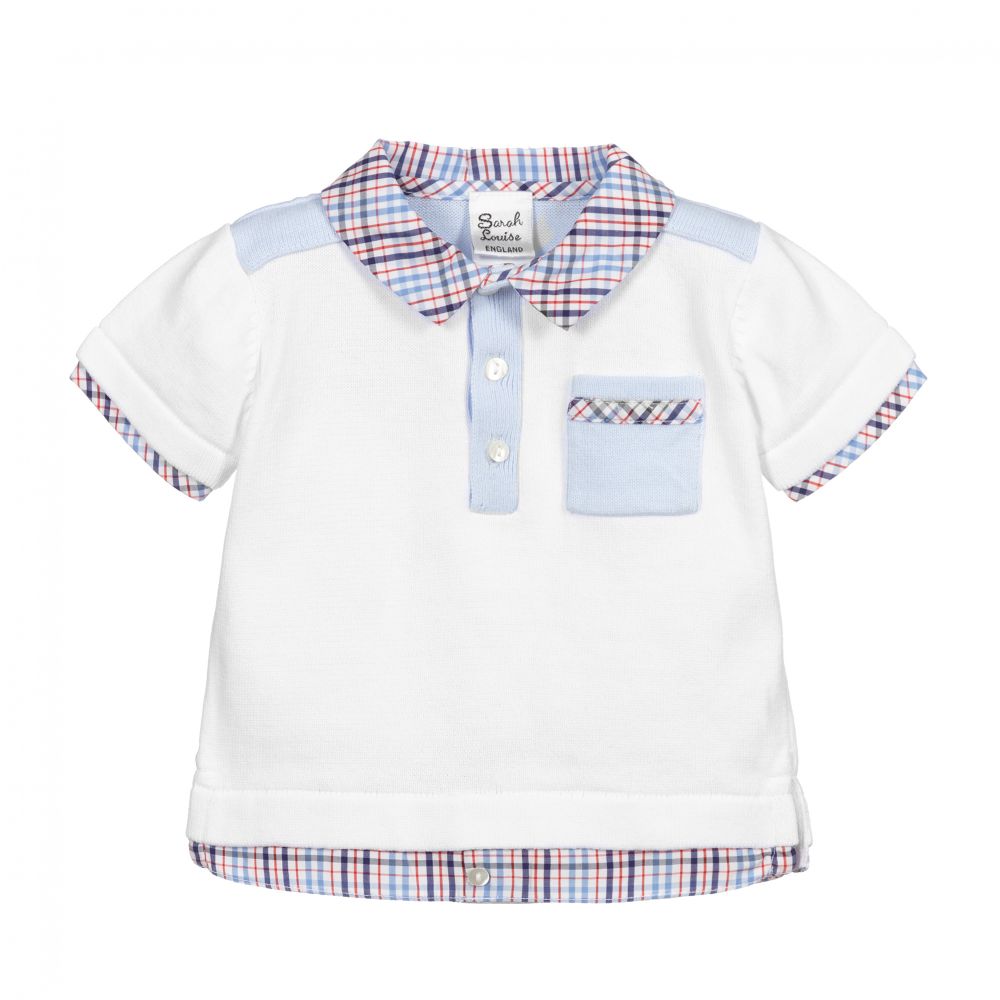 Sarah Louise - Baby Boys White Polo Shirt | Childrensalon