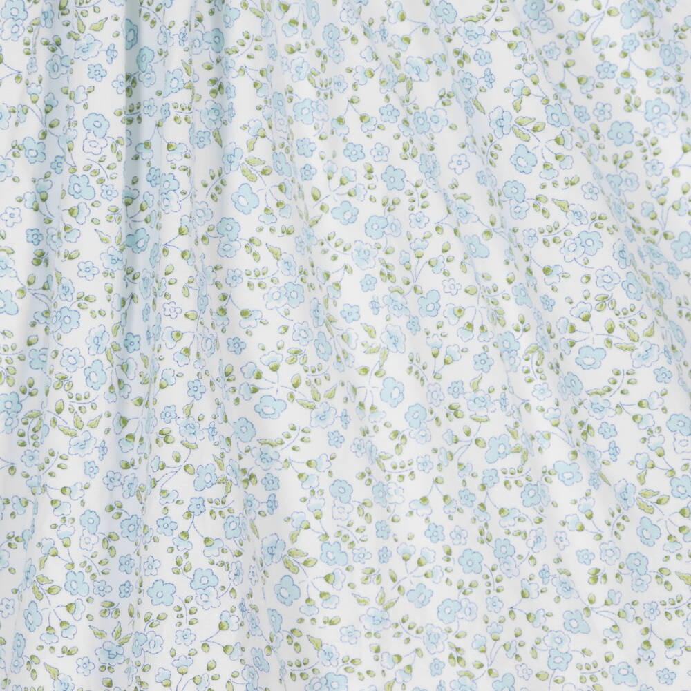 سارا لويز-طقم فستان مطرز سموك مزيج قطن لون أزرق فاتح | Childrensalon Outlet