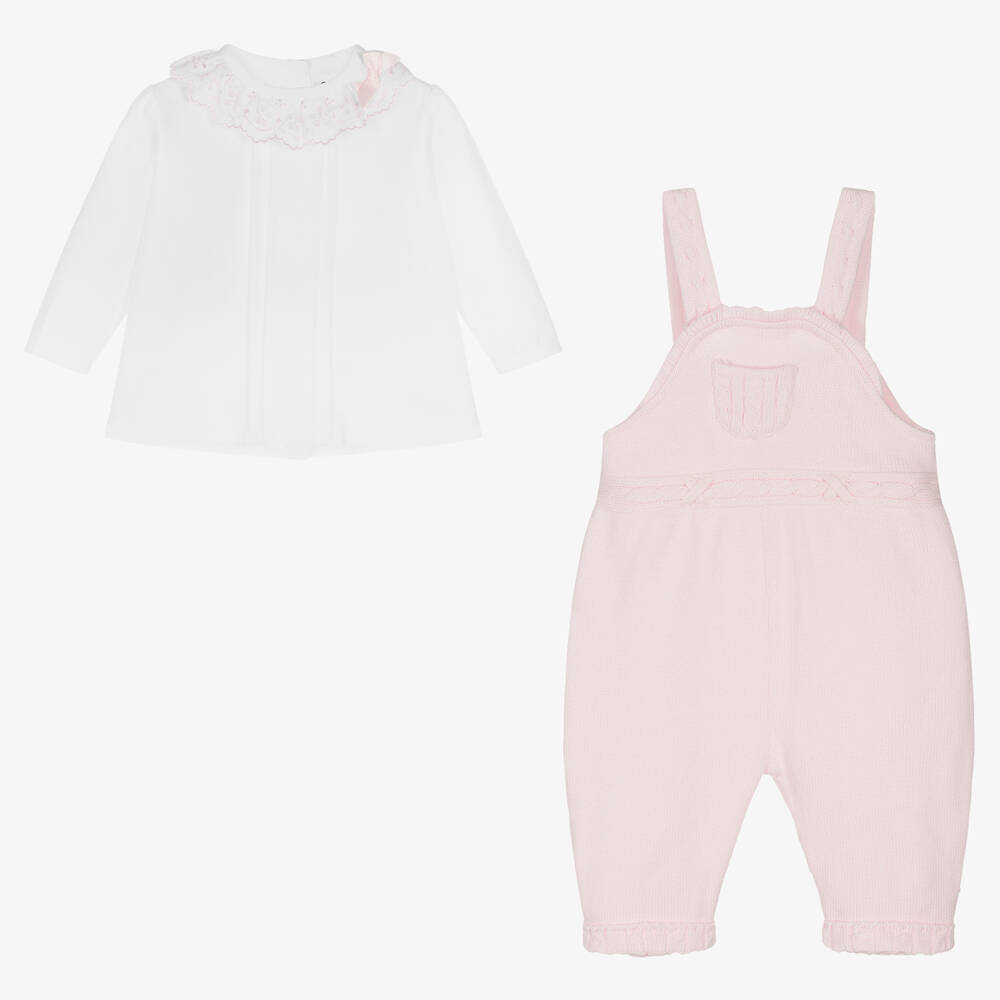 Sarah Louise Baby Girls Dungaree Set Childrensalon Outlet
