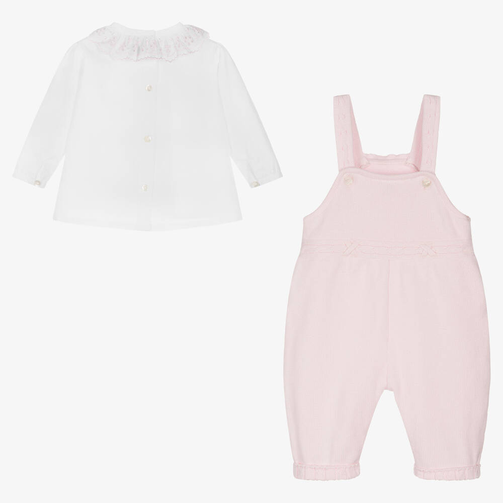 Sarah Louise Baby Girls Dungaree Set Childrensalon Outlet