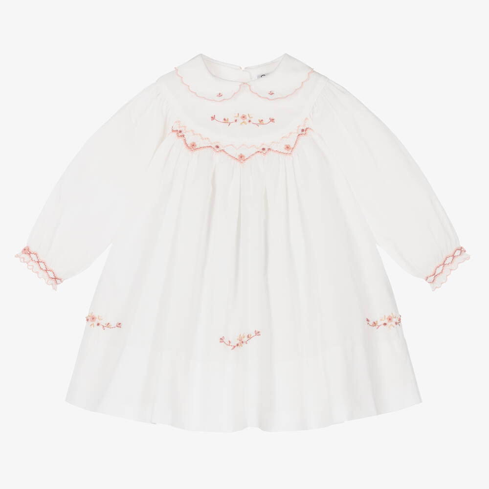 Sarah Louise - Baby Girls Ivory Hand-Smocked Dress | Childrensalon