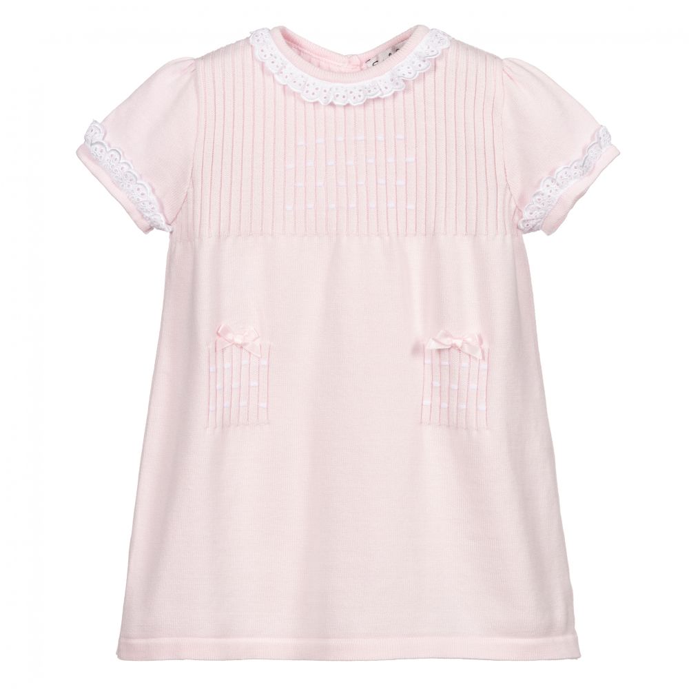 Sarah Louise - Baby Girls Pink Cotton Dress | Childrensalon