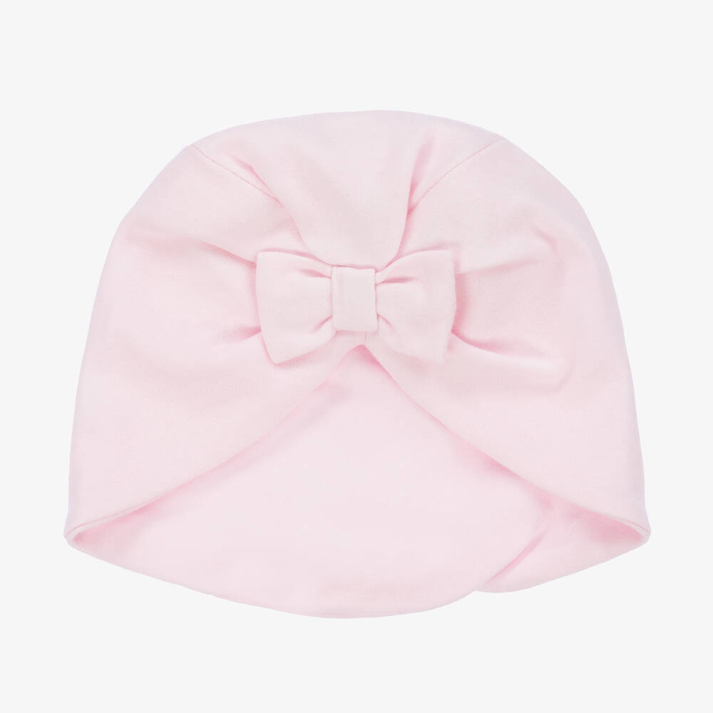 Sarah Louise - Baby Girls Pink Cotton Turban | Childrensalon