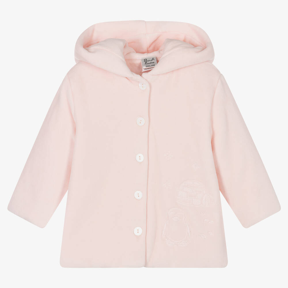 Sarah Louise - Baby Girls Pink Velour Pram Coat | Childrensalon