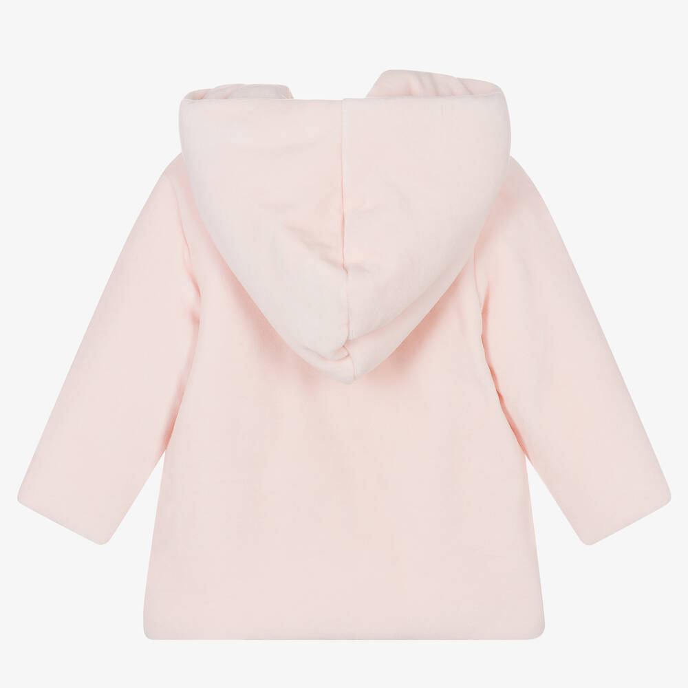 سارا لويز-Baby Girls Pink Velour Pram Coat | Childrensalon Outlet