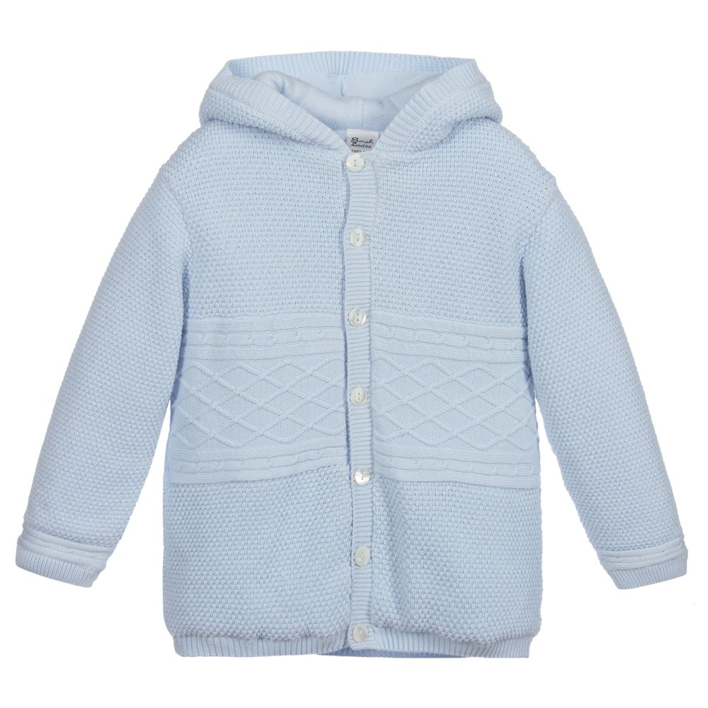 Sarah Louise - Blue Cotton Knitted Jacket | Childrensalon