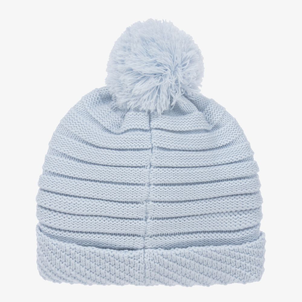 سارا لويز-طقم قبعة وسكارف أكريليك محبوك لون أزرق باهت للأطفال | Childrensalon Outlet