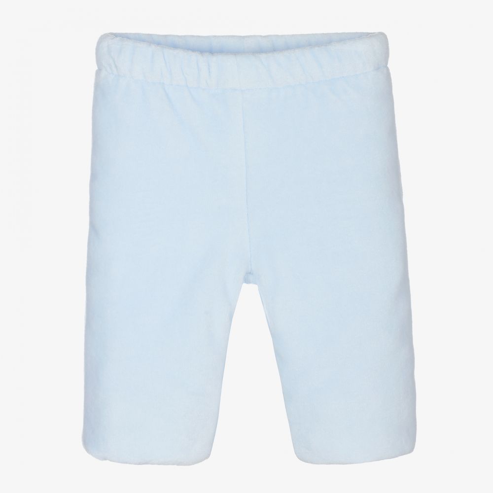 Sarah Louise - Blue Padded Velour Trousers | Childrensalon