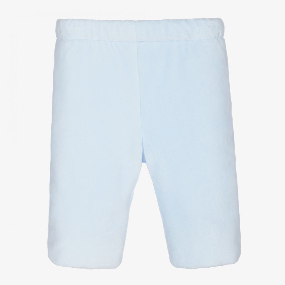 Sarah Louise-Blue Padded Velour Trousers | Childrensalon Outlet