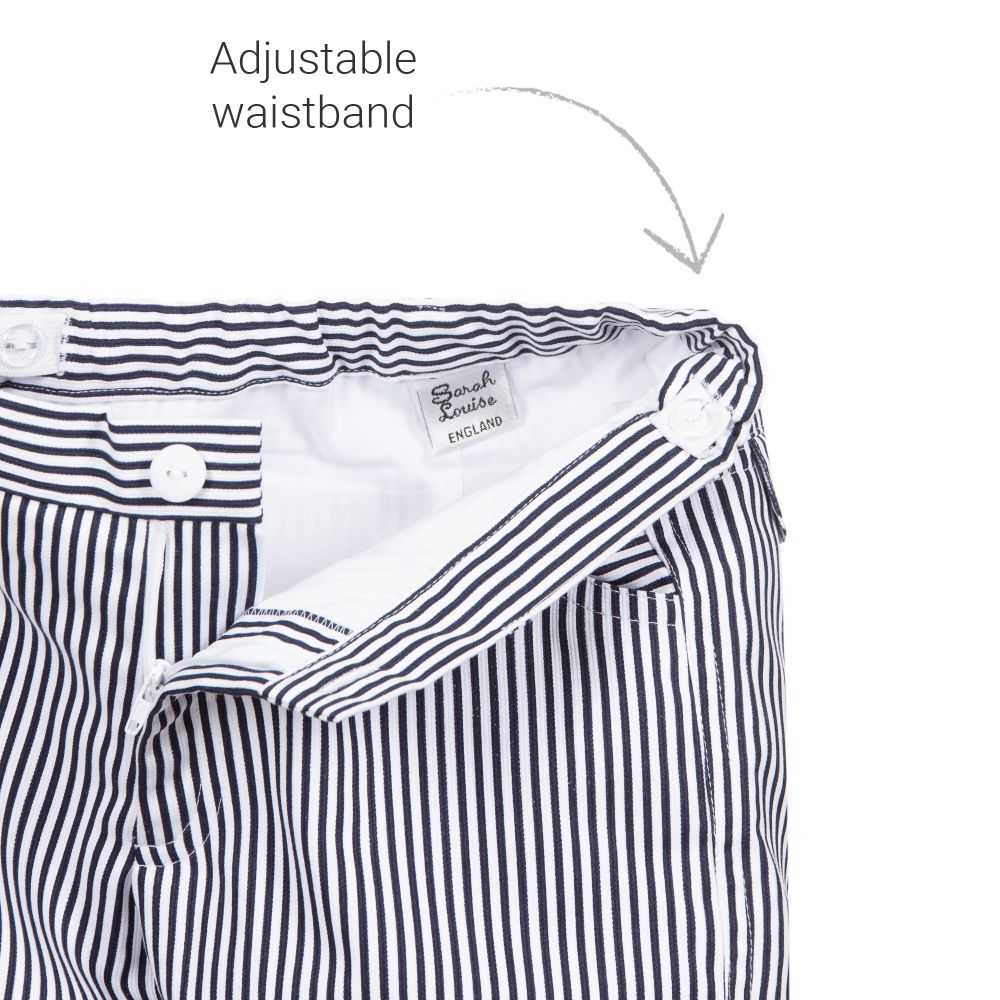 Sarah Louise-Blue Striped Cotton Shorts | Childrensalon Outlet