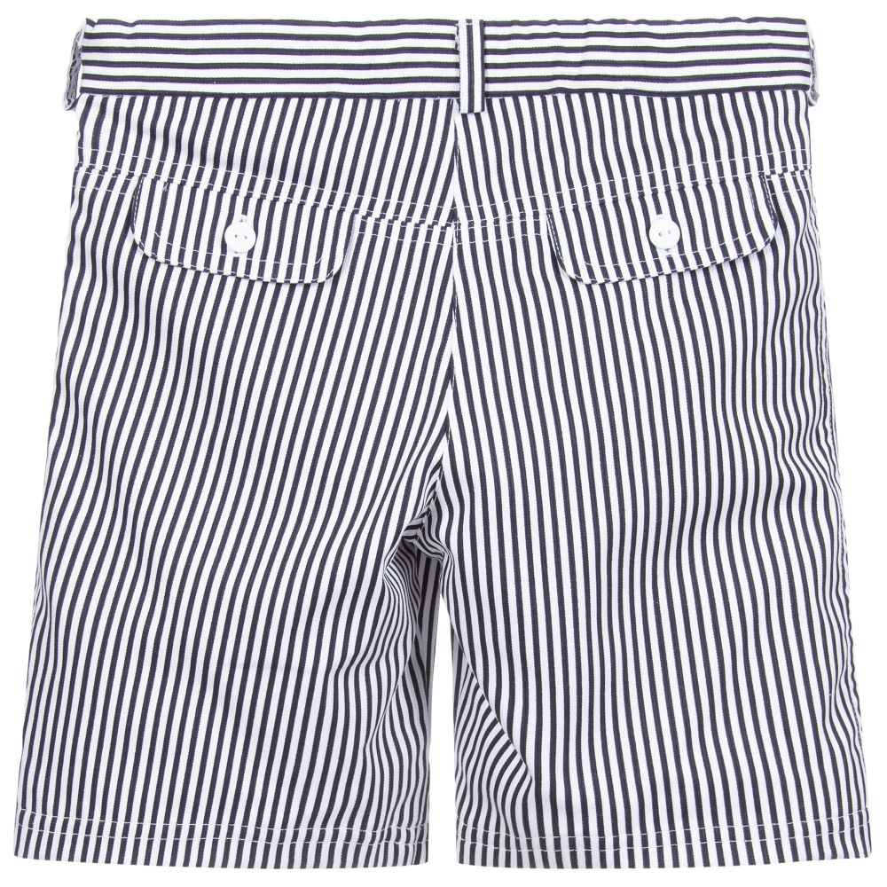 Sarah Louise-Blue Striped Cotton Shorts | Childrensalon Outlet