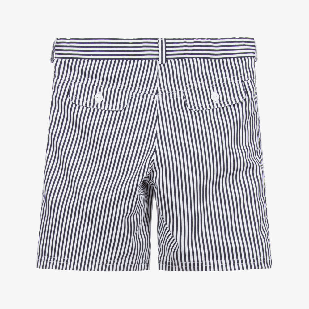 Sarah Louise-Blue Striped Cotton Shorts | Childrensalon Outlet