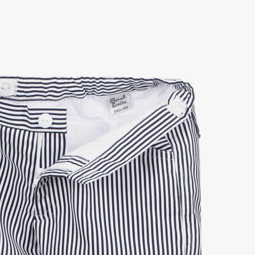 Sarah Louise-Blue Striped Cotton Shorts | Childrensalon Outlet