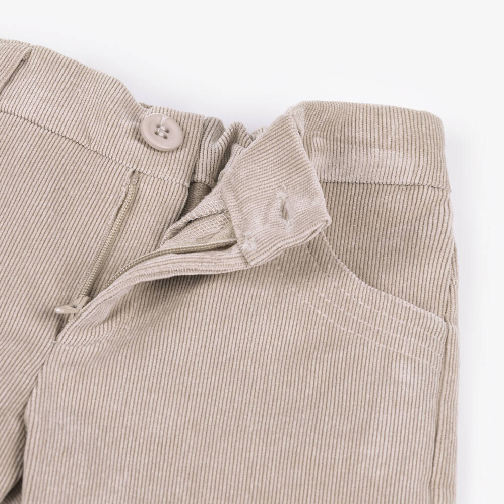 Sarah Louise-Boys Beige Cotton Corduroy Trousers | Childrensalon Outlet