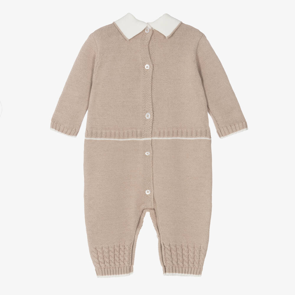 Sarah Louise-Boys Beige Knitted Playsuit | Childrensalon Outlet