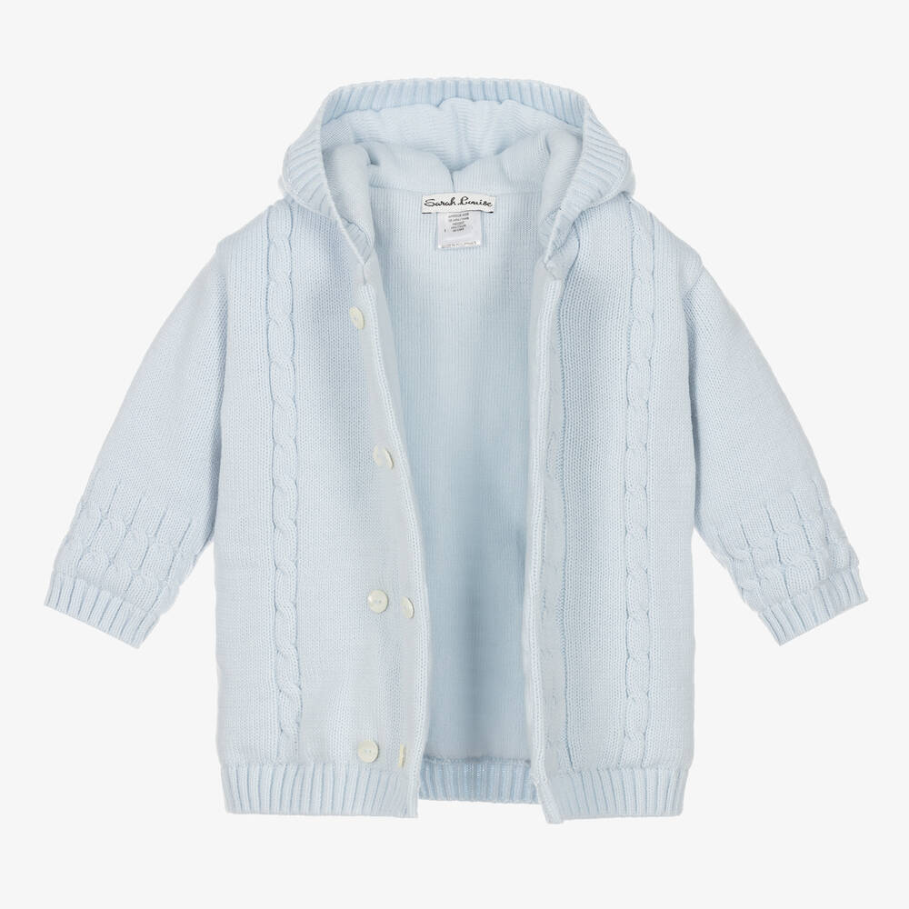 Sarah Louise-معطف أكريليك محبوك لون أزرق للأولاد | Childrensalon Outlet