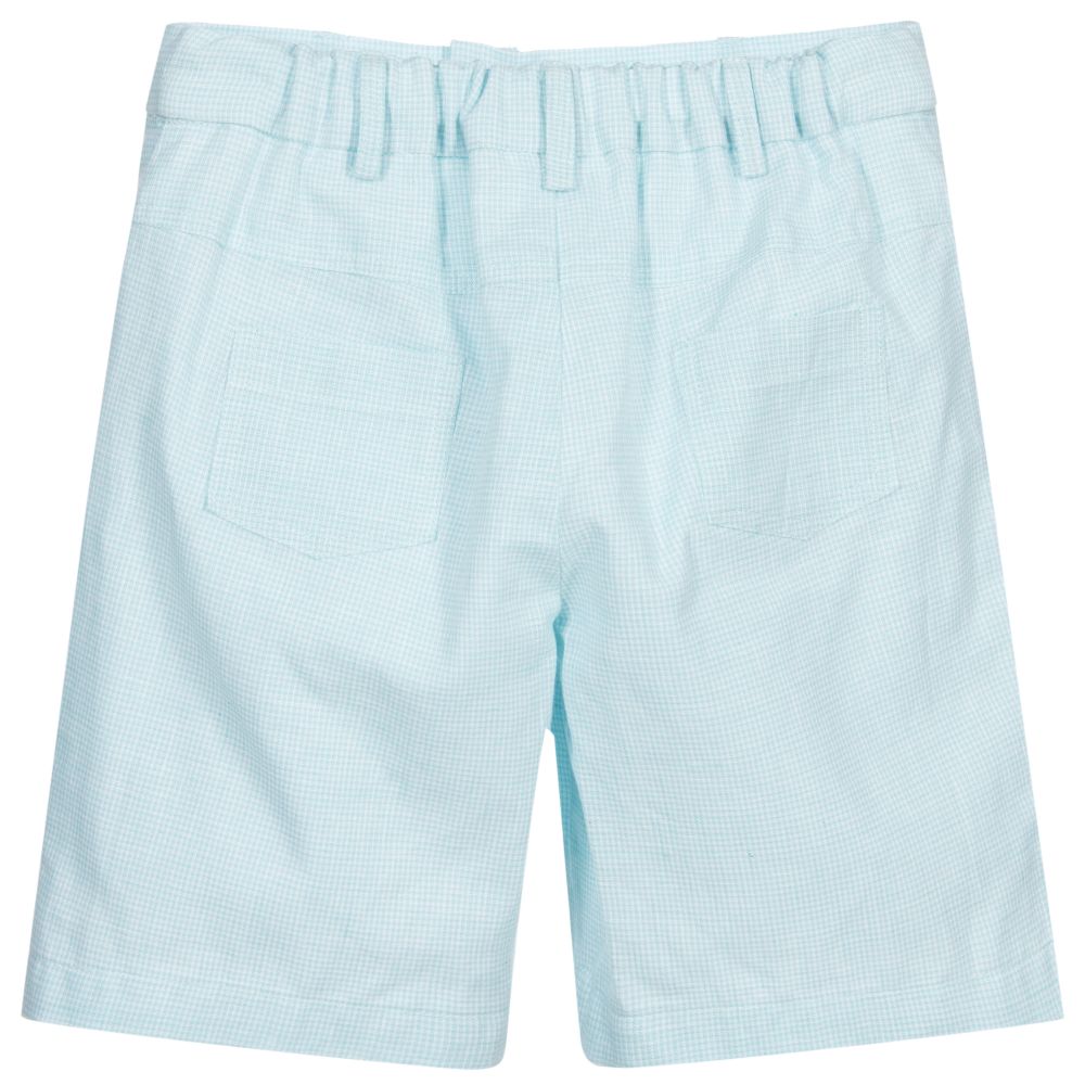 Sarah Louise-Boys Blue Check Cotton Shorts | Childrensalon Outlet