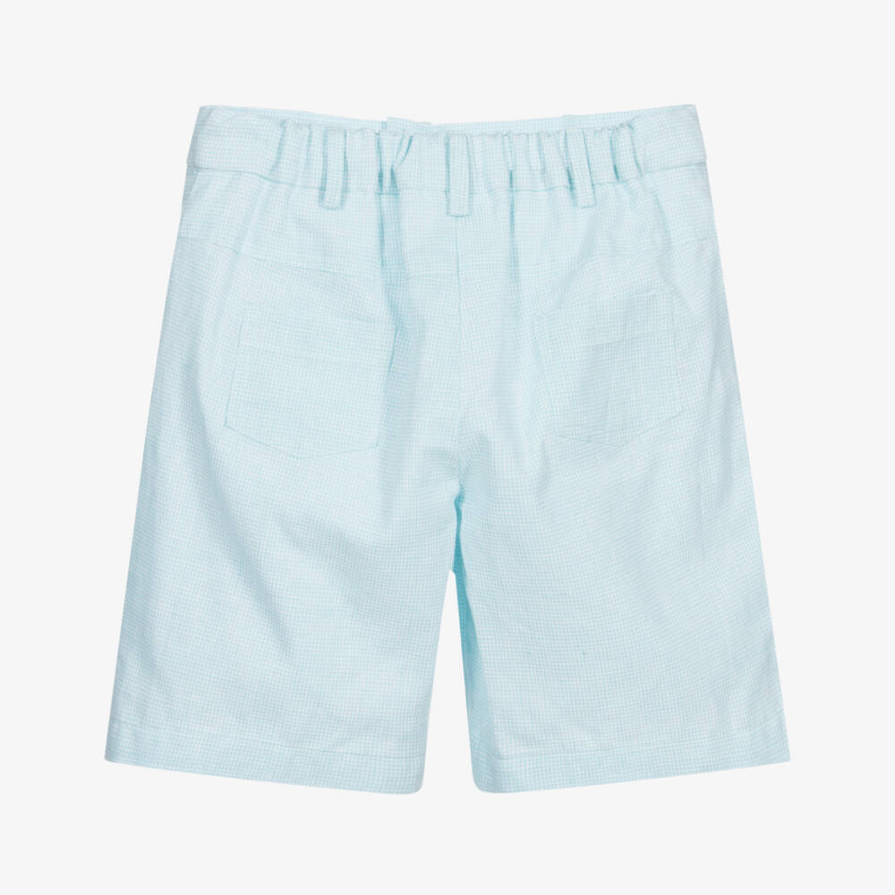 Sarah Louise-Boys Blue Check Cotton Shorts | Childrensalon Outlet