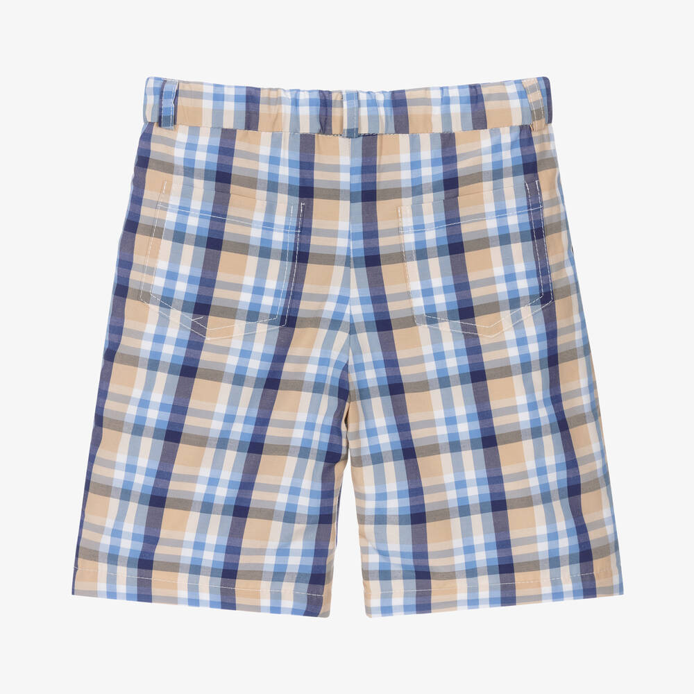 Sarah Louise-Boys Blue Check Shorts | Childrensalon Outlet