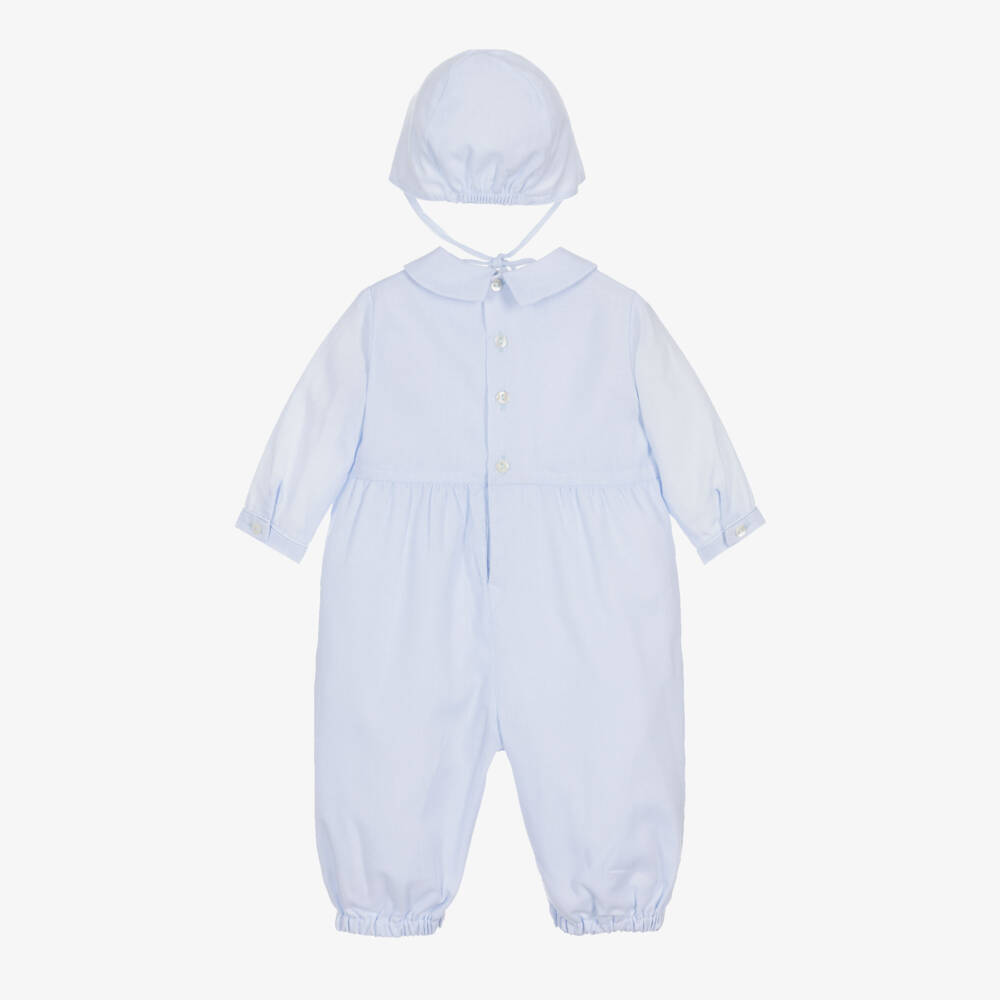 Sarah Louise-Boys Blue Cotton Babysuit Set | Childrensalon Outlet