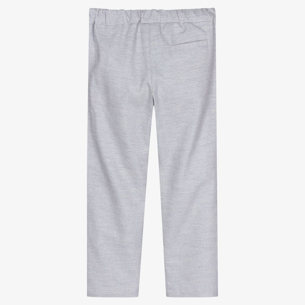 Sarah Louise-Boys Blue Cotton Trousers | Childrensalon Outlet