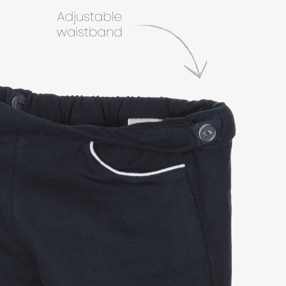 Sarah Louise-Boys Blue Smocked Cotton Shorts Set | Childrensalon Outlet