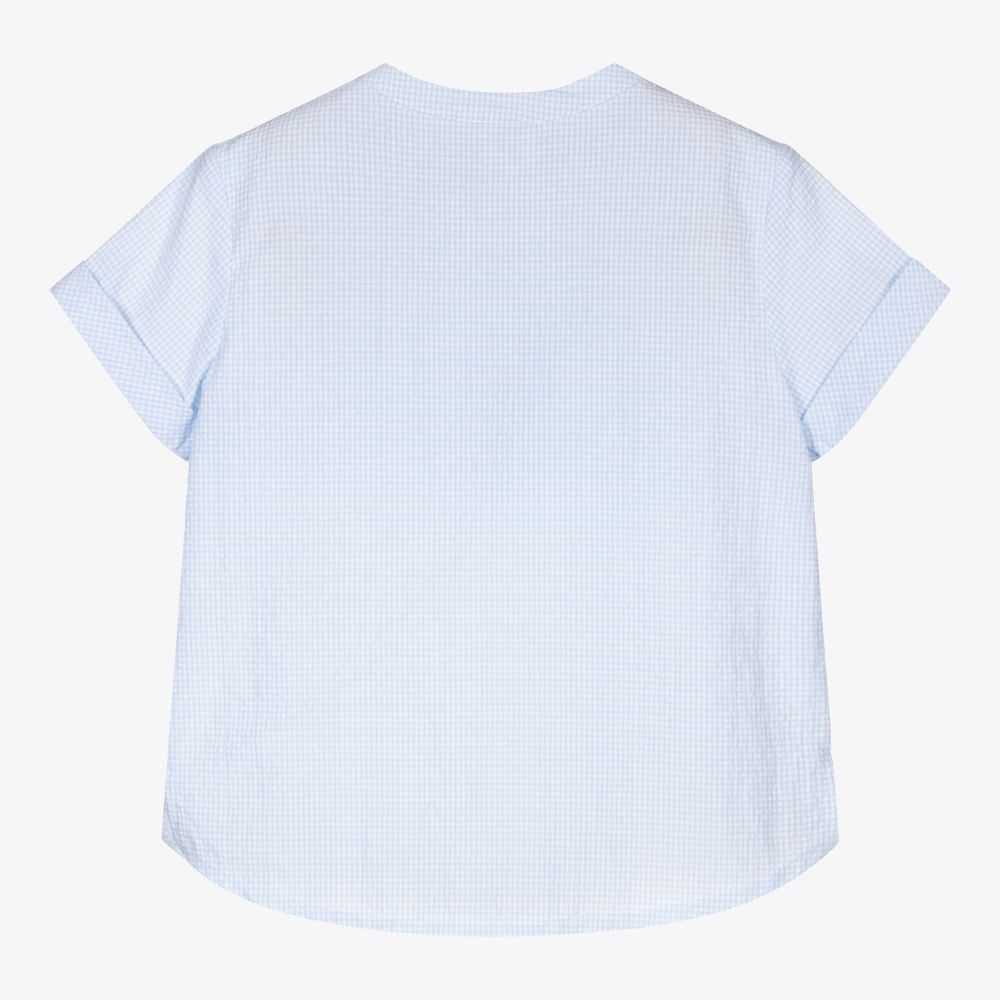 Sarah Louise-Boys Blue & White Check Shirt | Childrensalon Outlet