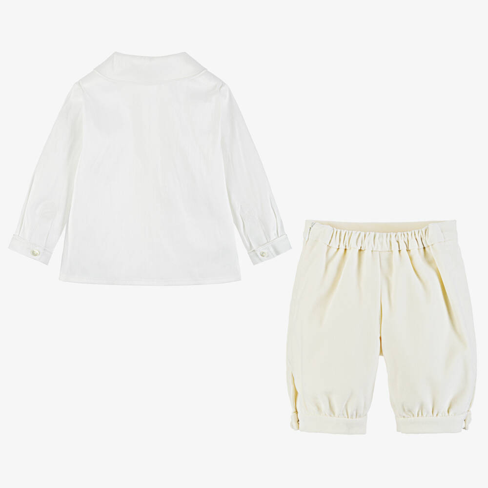 Sarah Louise-Boys Elegant Ivory Shorts Ensemble | Childrensalon Outlet