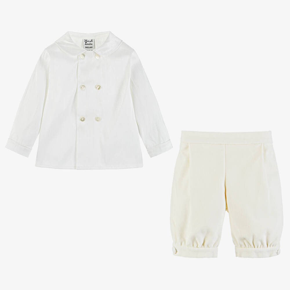 Sarah Louise-Boys Elegant Ivory Shorts Ensemble | Childrensalon Outlet