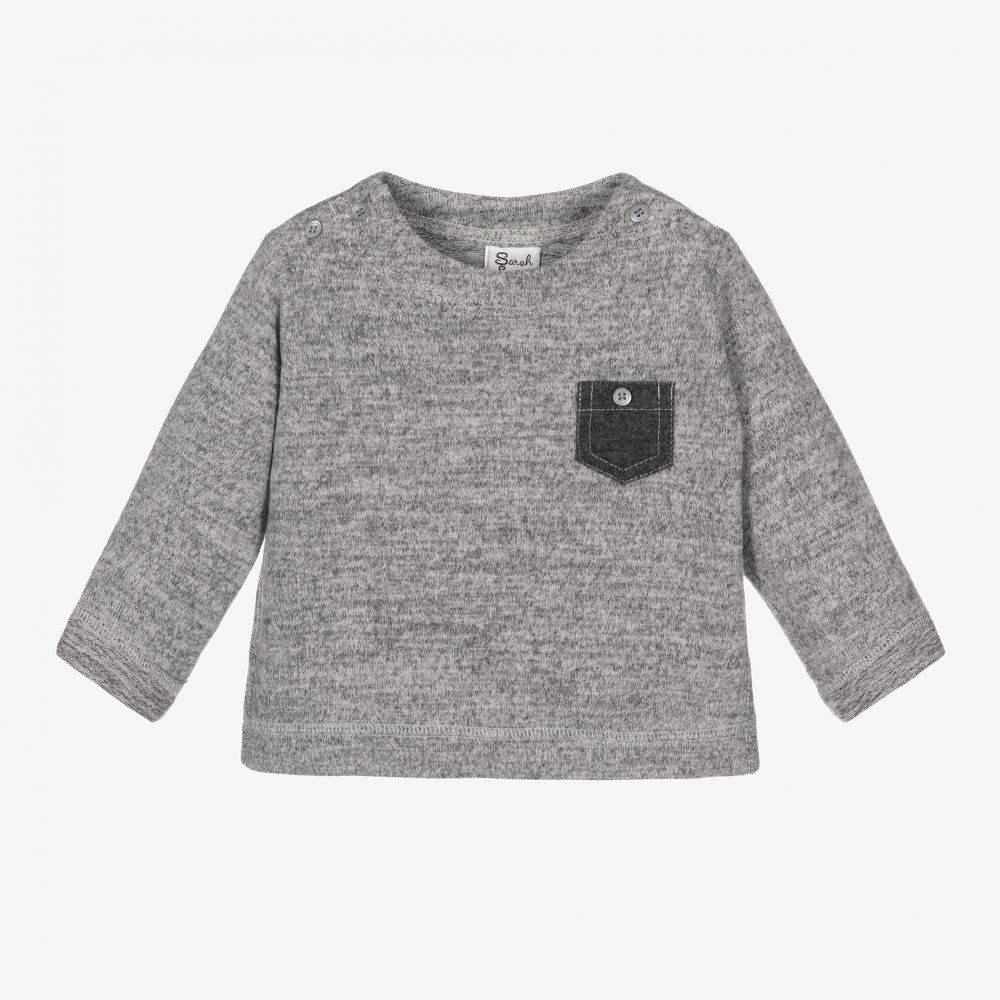 Sarah Louise - Boys Grey Cotton Top | Childrensalon