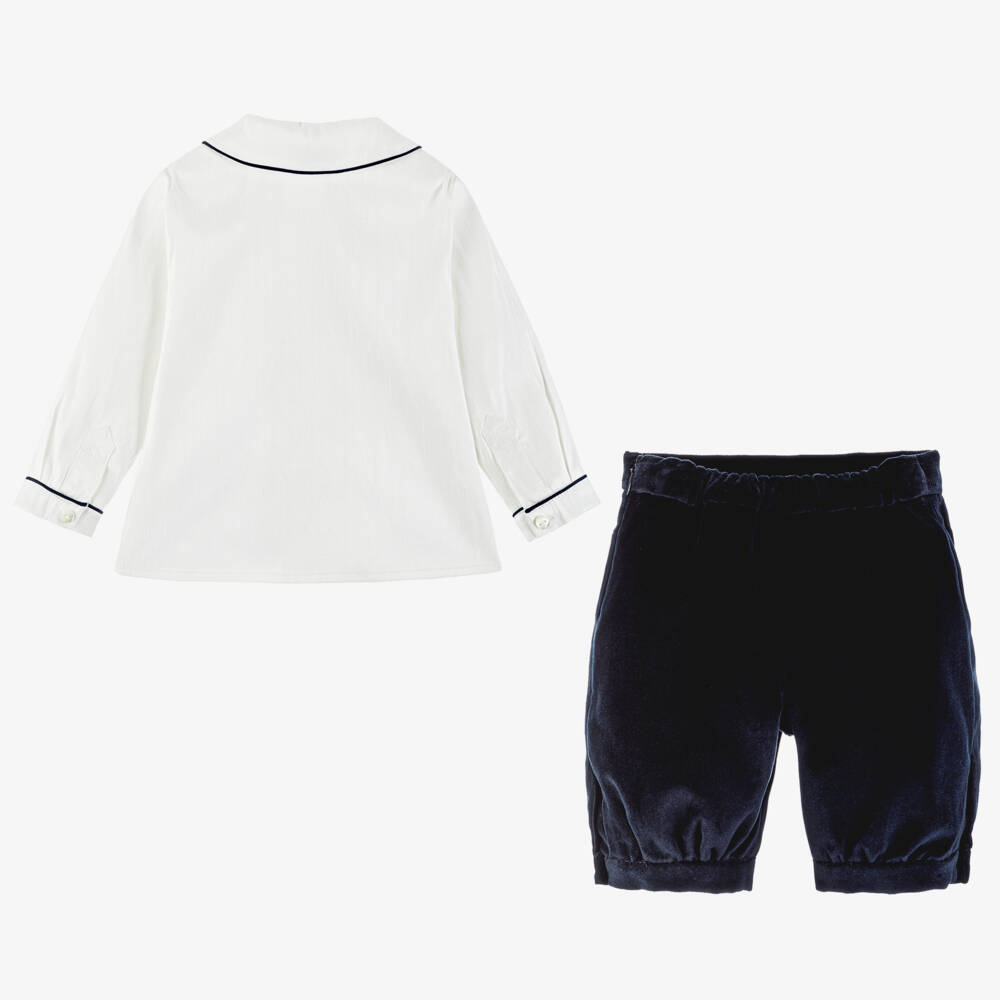 Sarah Louise-Boys Luxe Velvet Shorts Ensemble | Childrensalon Outlet